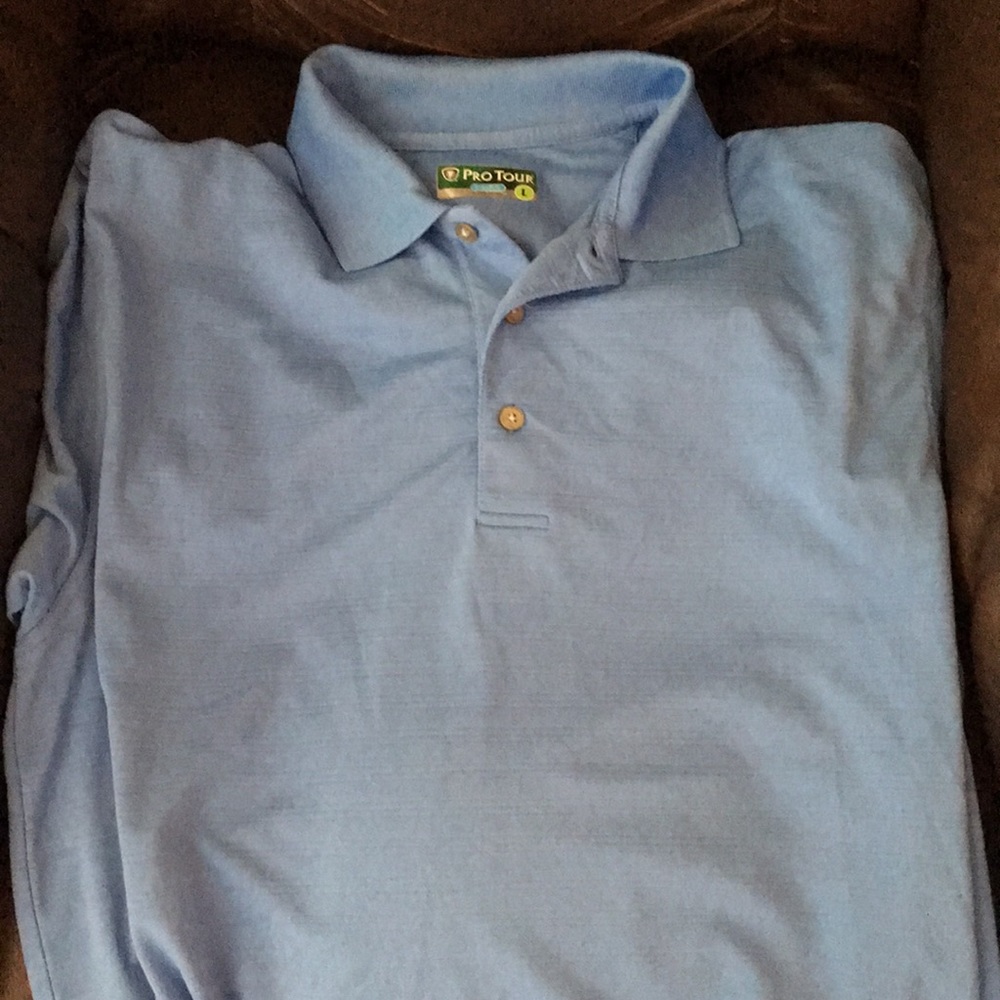 Men’s sky blue golf polo